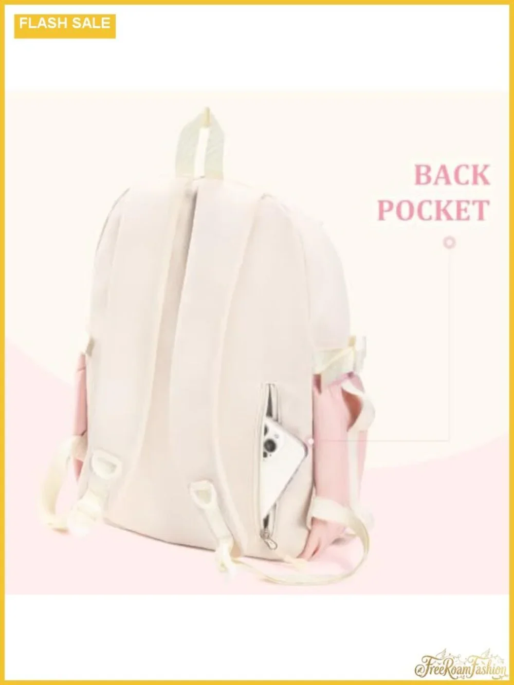Kawaii Ita Backpack Nylon PVC Clear Pocket Y2K Daypack Cute Aesthetic
